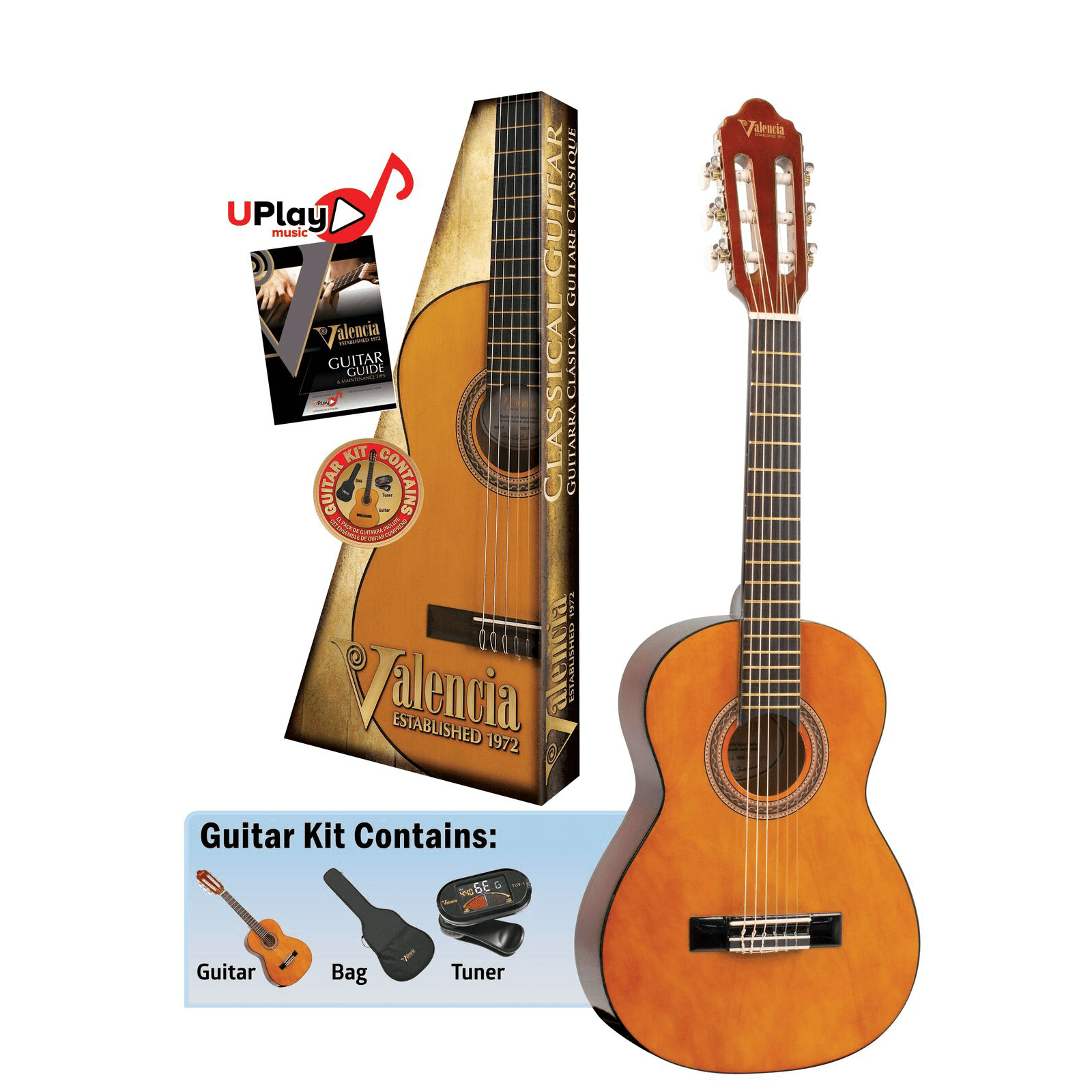 1/4 Classical 100 Series Kit - Guitars - Classical by Valencia at Muso's Stuff