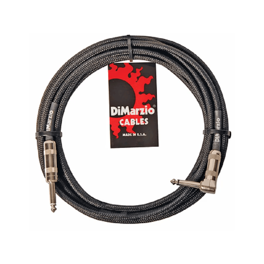 18 Ft Guitar Cable Black Straight - R/Angle Jacks - Accessories - Cables & Adaptors by Dimarzio at Muso's Stuff