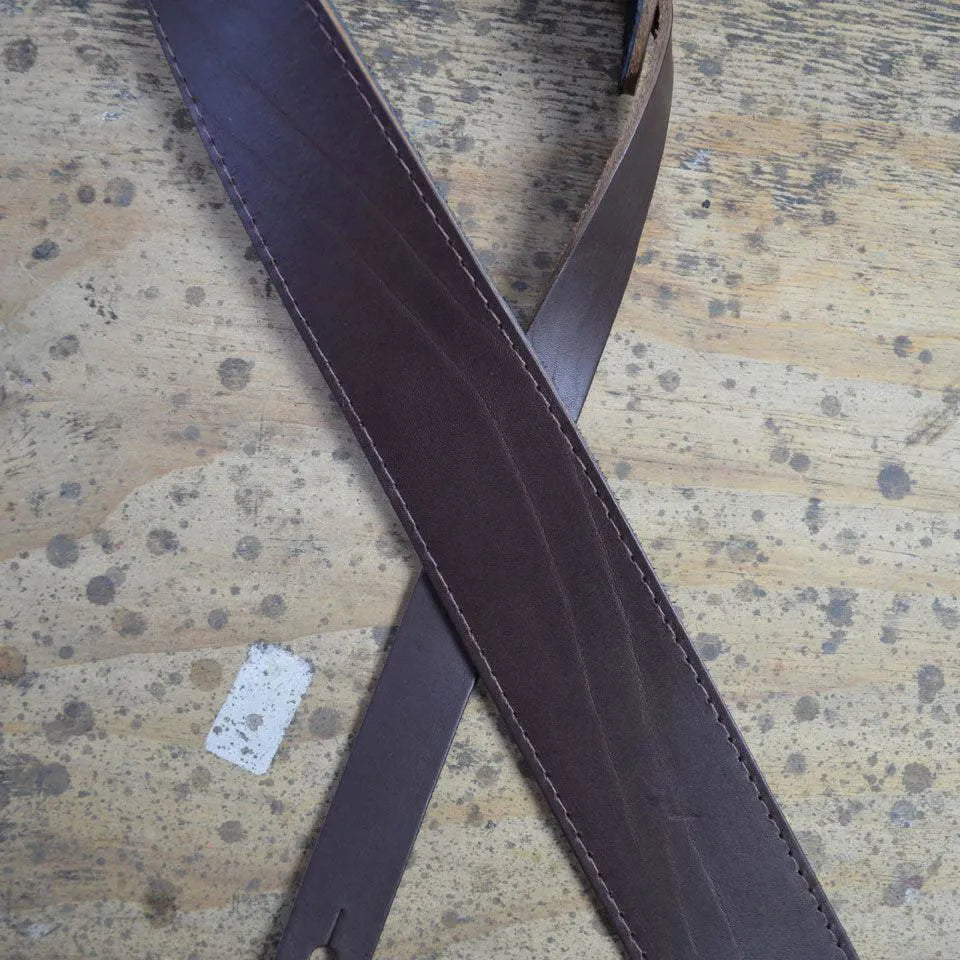 Colonial Leather 2.5-Inch Suede-Backed Brown Guitar Strap