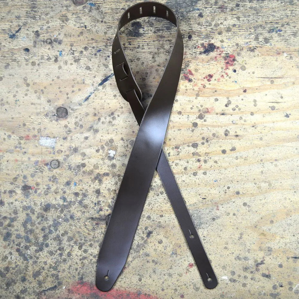 2.5 inch Brown Leather Guitar Strap - BAS-BR-Straps-Muso's Stuff 