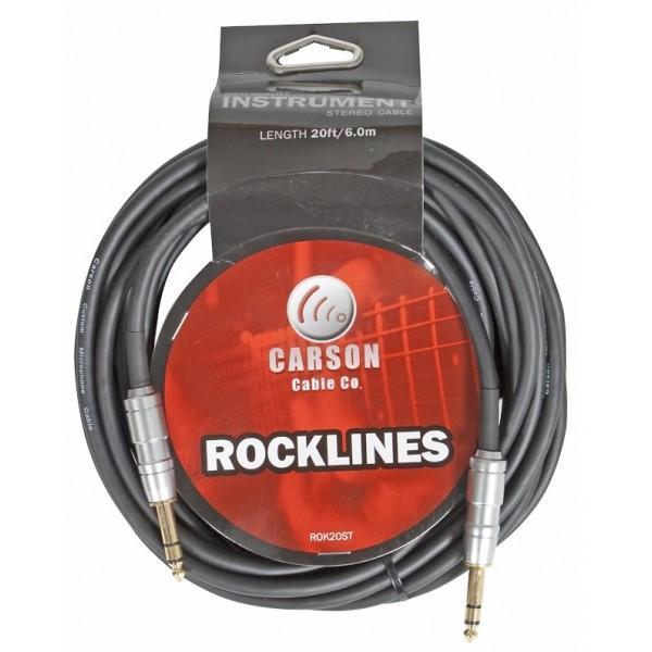 20 Ft Gtr Cable 6.3Mm Stereo Jacks W/Gold Shaft - Accessories - Cables & Adaptors by Carson at Muso's Stuff