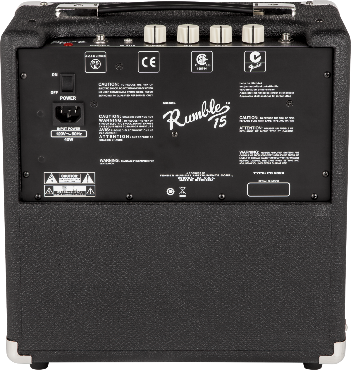 Rumble 15 (V3) Black and Silver 240V AUS