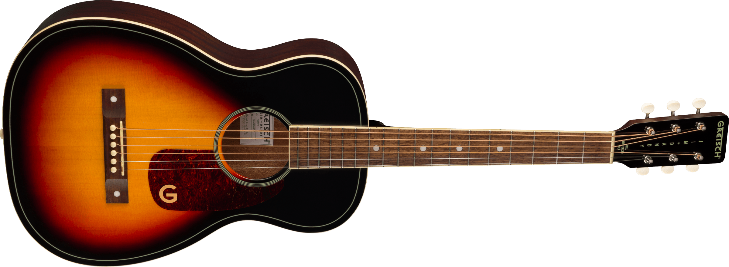 Jim Dandy Parlor LTD Solid Top Walnut Fingerboard Heritage Burst