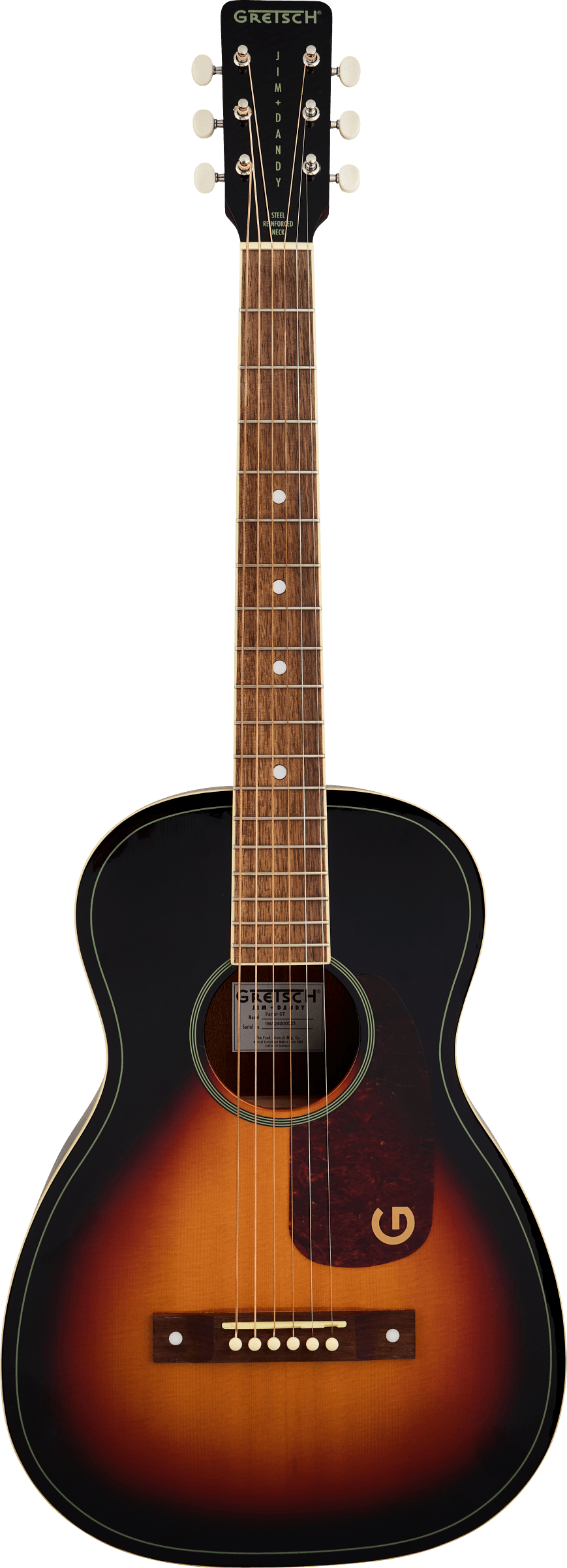 Jim Dandy Parlor LTD Solid Top Walnut Fingerboard Heritage Burst