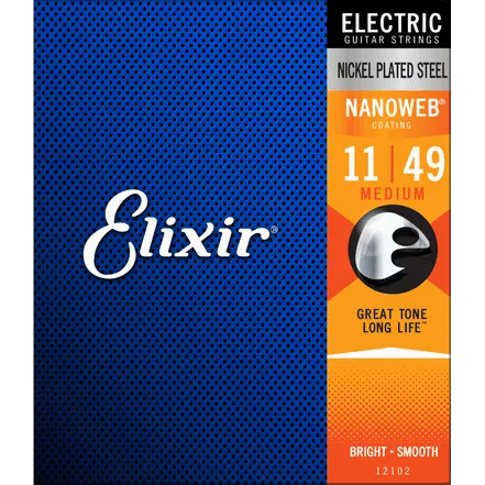 Electric Guitar Strings Set, 11/49, Nickel Coated, Medium Nanoweb-Strings - Electric Guitar-Muso's Stuff 