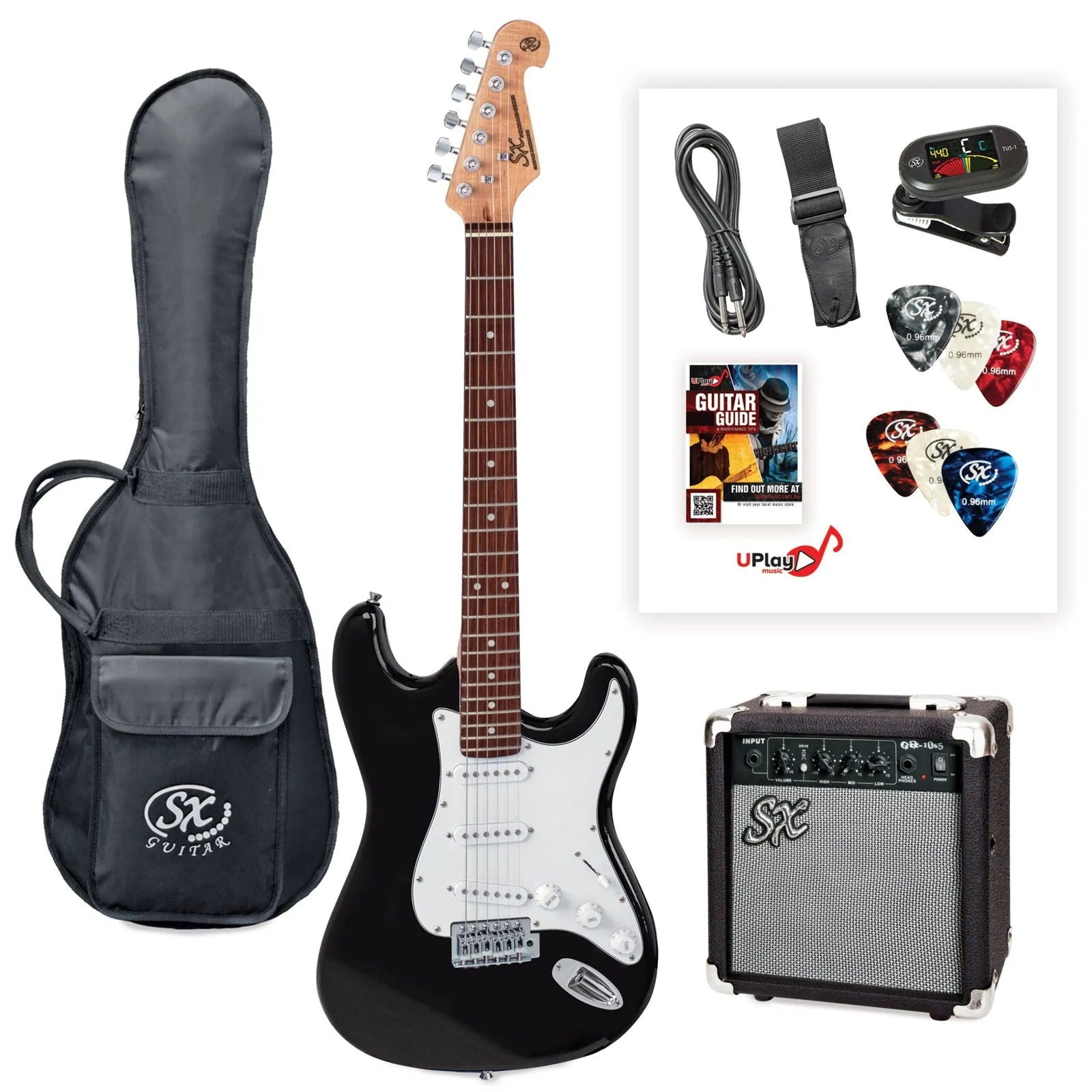 4/4 Size Electric Guitar Kit Left-handed Black-Guitars - Electric-Muso's Stuff 
