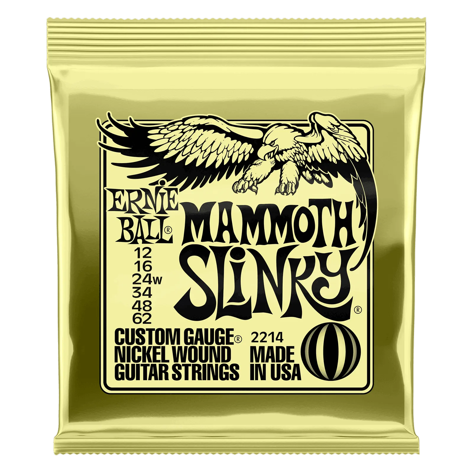 Mammoth Slinky 12/62 Wound 3rd Electric Guitar Strings Set, Nickel Wound, 2214-Strings - Electric Guitar-Ernie Ball-Muso's Stuff 