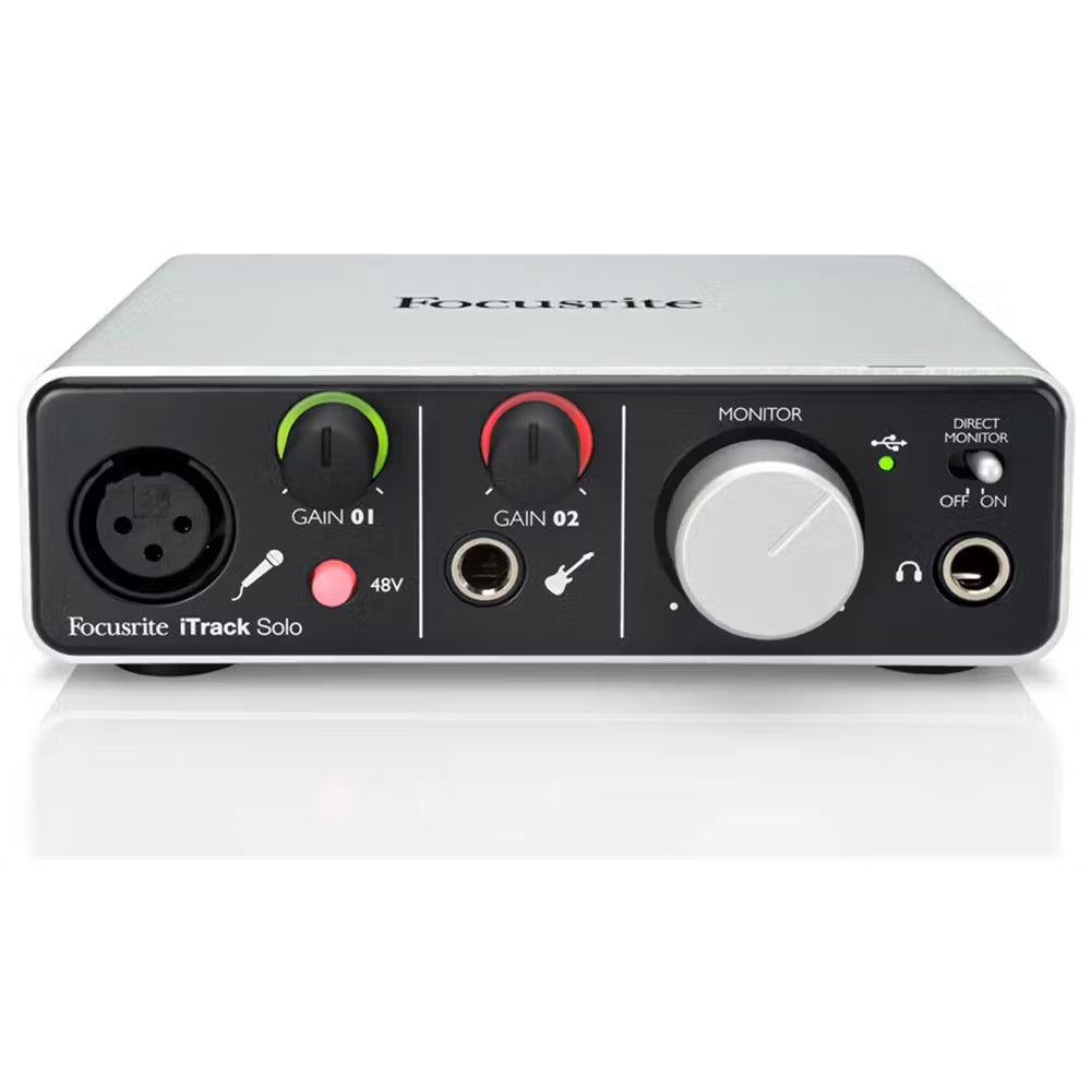 iTrack Solo Lightning 2 In/2 Out Compact Desktop Audio Interface with 1 Mic Preamp for Mac, PC and iPad