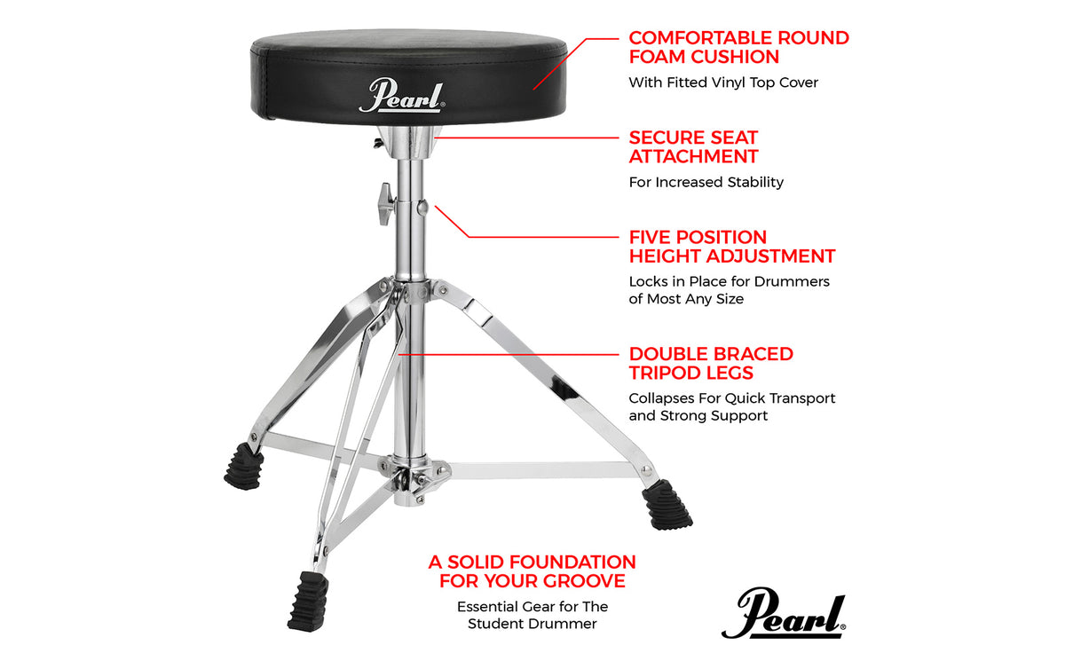 Pearl D-50 Drummer's Throne – Comfortable, Stable & Reliable