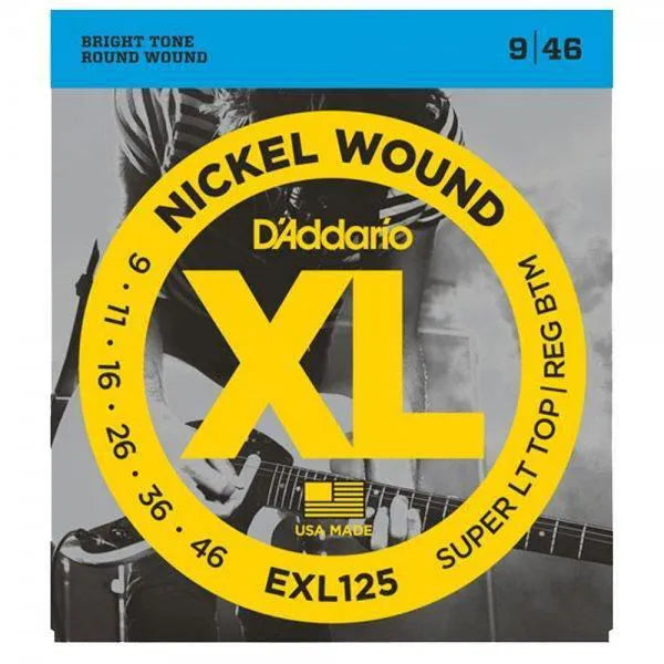 9-46 Electric Guitar Strings Set, Nickel Wound, Super Light Top, Regular Bottom EXL125-Strings - Electric Guitar-Muso's Stuff 