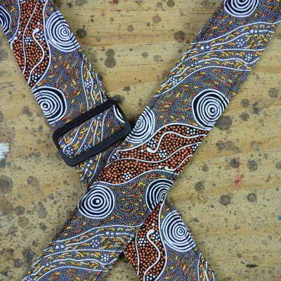 Aboriginal Art Rag Strap - Bush Camp--Muso's Stuff 