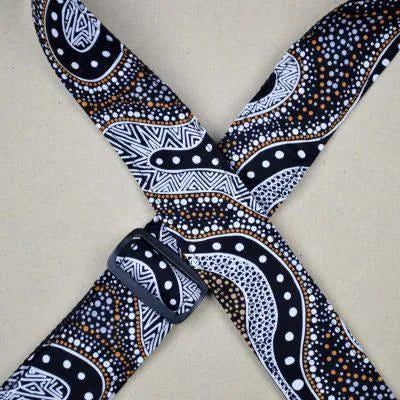 Aboriginal Art Rag Strap - Possum Dreaming--Muso's Stuff 