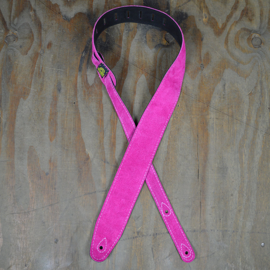 Colonial Leather DSS-PINK pink double suede guitar strap