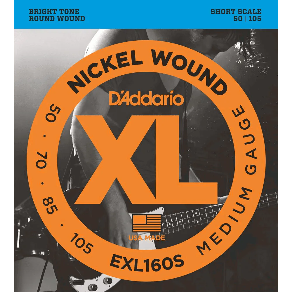 Daddario - Electric Bass Guitar Strings Set 50-105 Nickel Wound Short Scale EXL160S-Strings - Bass-Muso's Stuff 