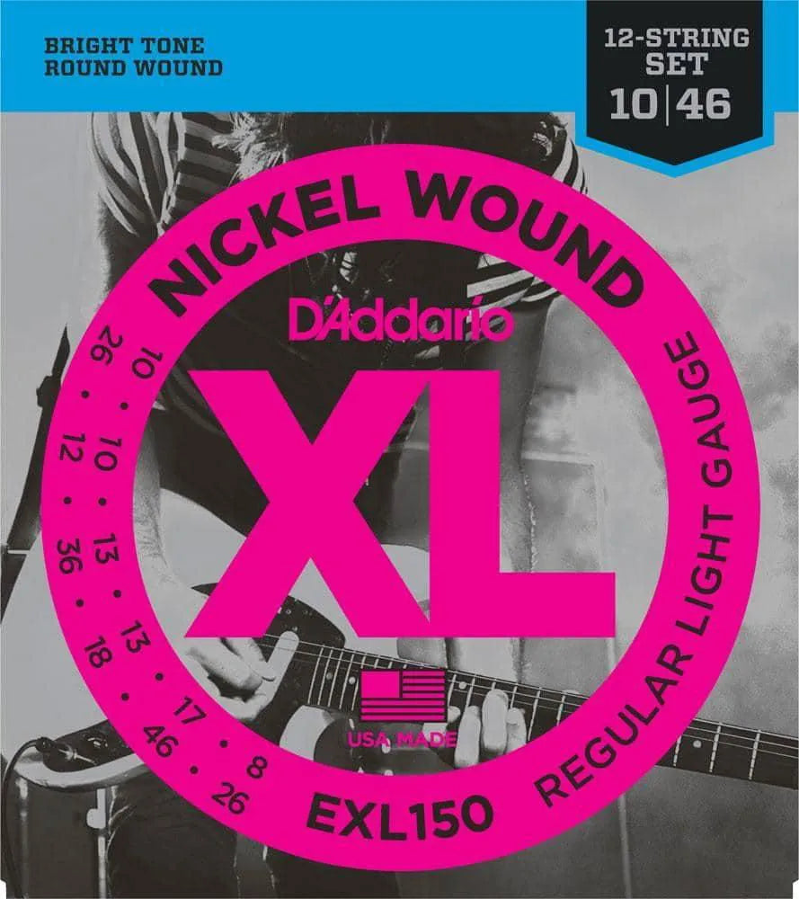 Daddario - Electric Guitar 12 Strings Set 10-46 Nickel Wound Light EXL150-Strings - Electric Guitar-Muso's Stuff 