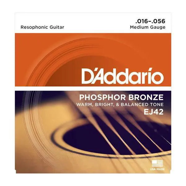 Daddario - Resophonic Acoustic Guitar Strings Set 16-56 Phospher Bronze EJ42-Strings - Acoustic Guitar-Muso's Stuff 