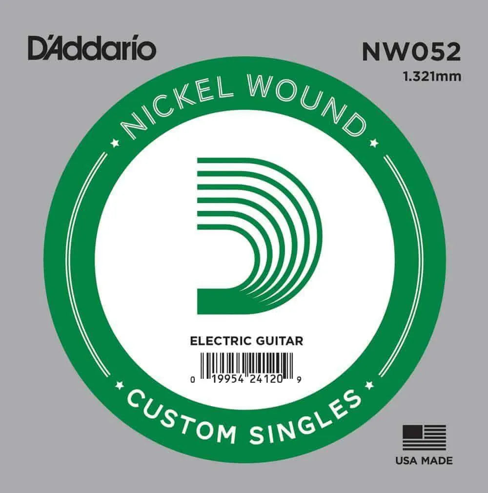 Daddario - Single .052 Electric Guitar String Nickle Wound NW052-Strings - Singles-Muso's Stuff 