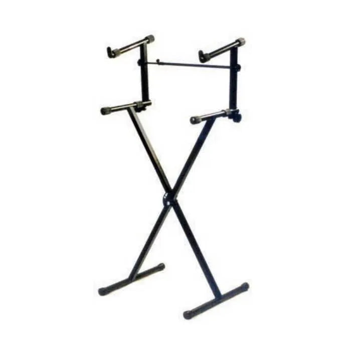 Double Keyboard Stand X Style 68-99Cm Black-Keyboards-Muso's Stuff 