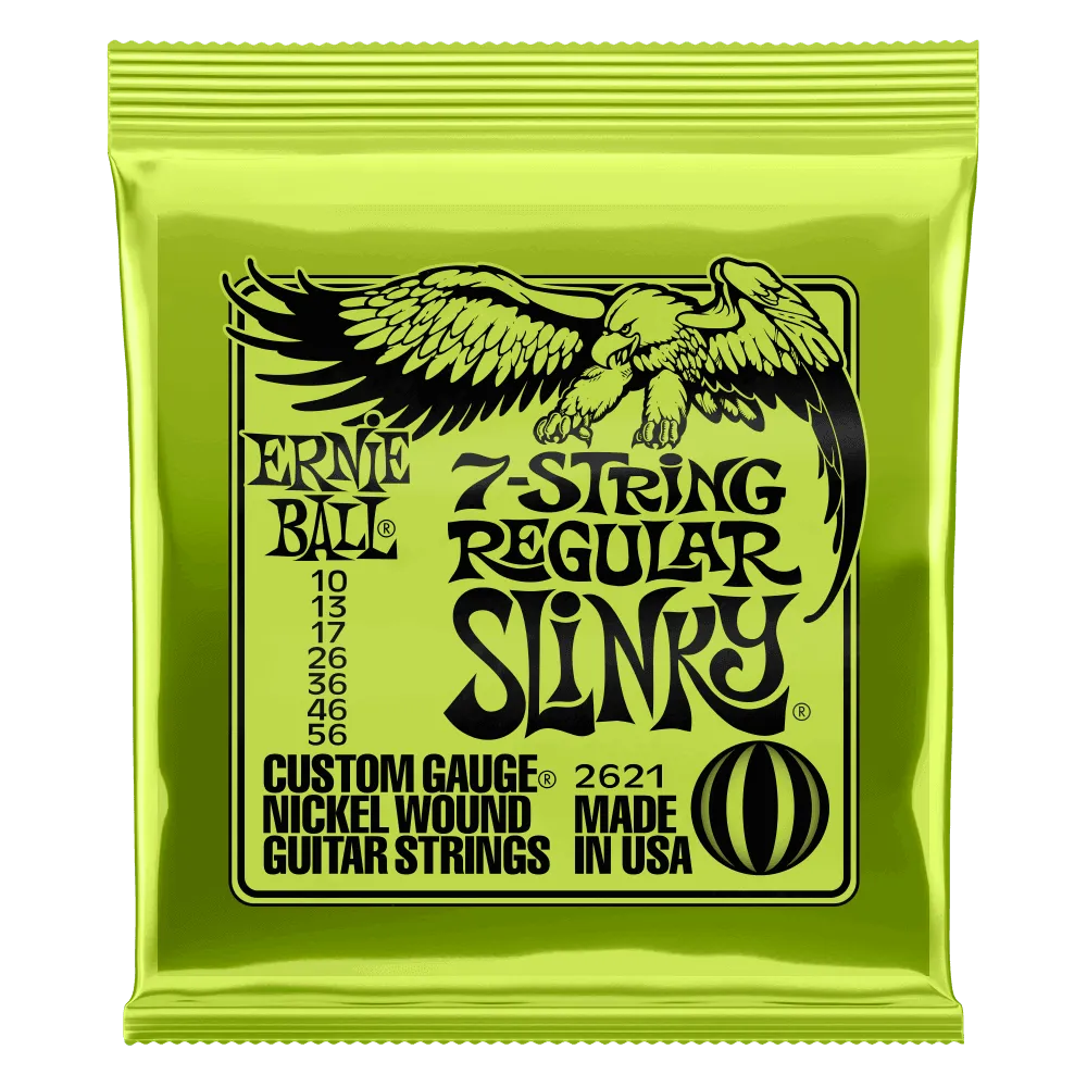 Ernie Ball Regular Slinky 7 String Nickel Wound Electric Guitar Strings-Strings - Acoustic Guitar-Muso's Stuff 