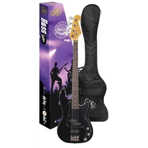 SX P Style Bass Guitar Black W/Gig Bag and DVD-Bass-Essex-Muso's Stuff 