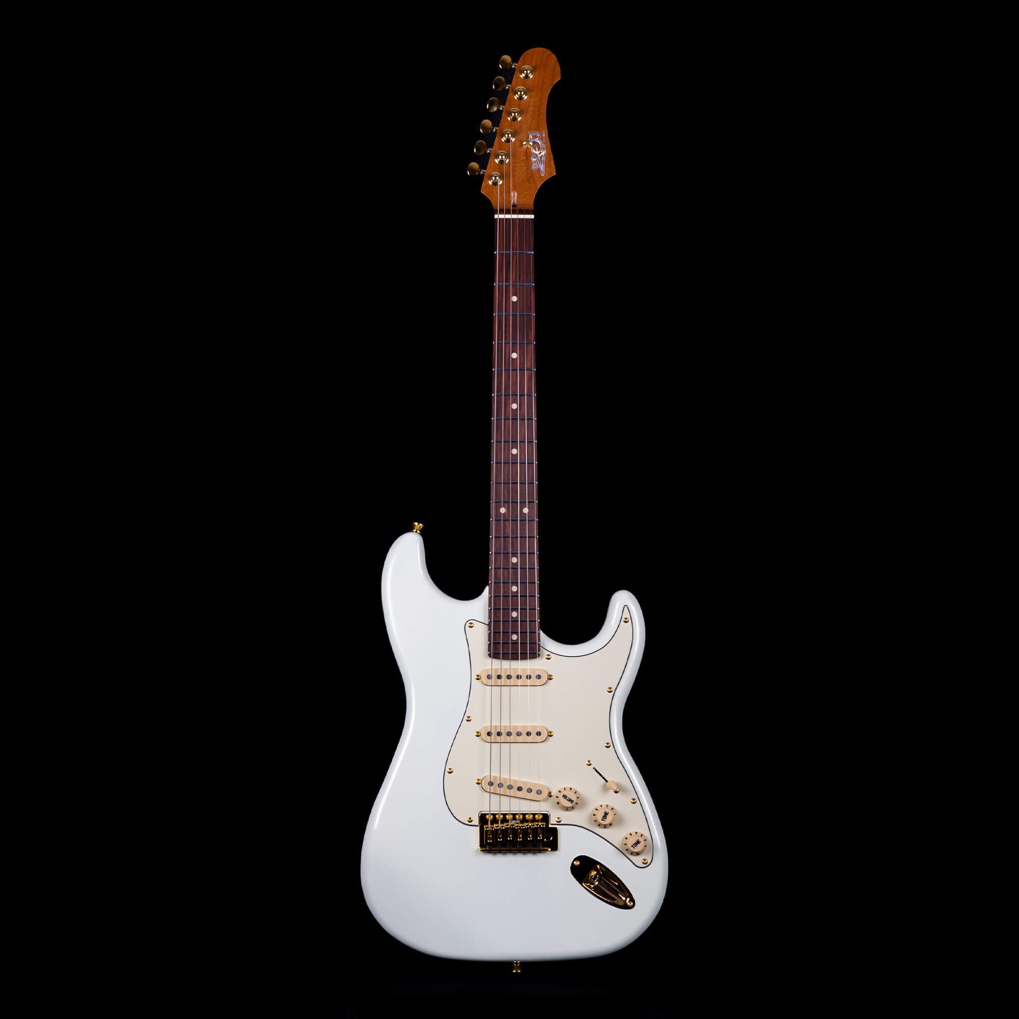 JS-380-OW-G SSS Roasted Maple Rosewood Board Olympic White