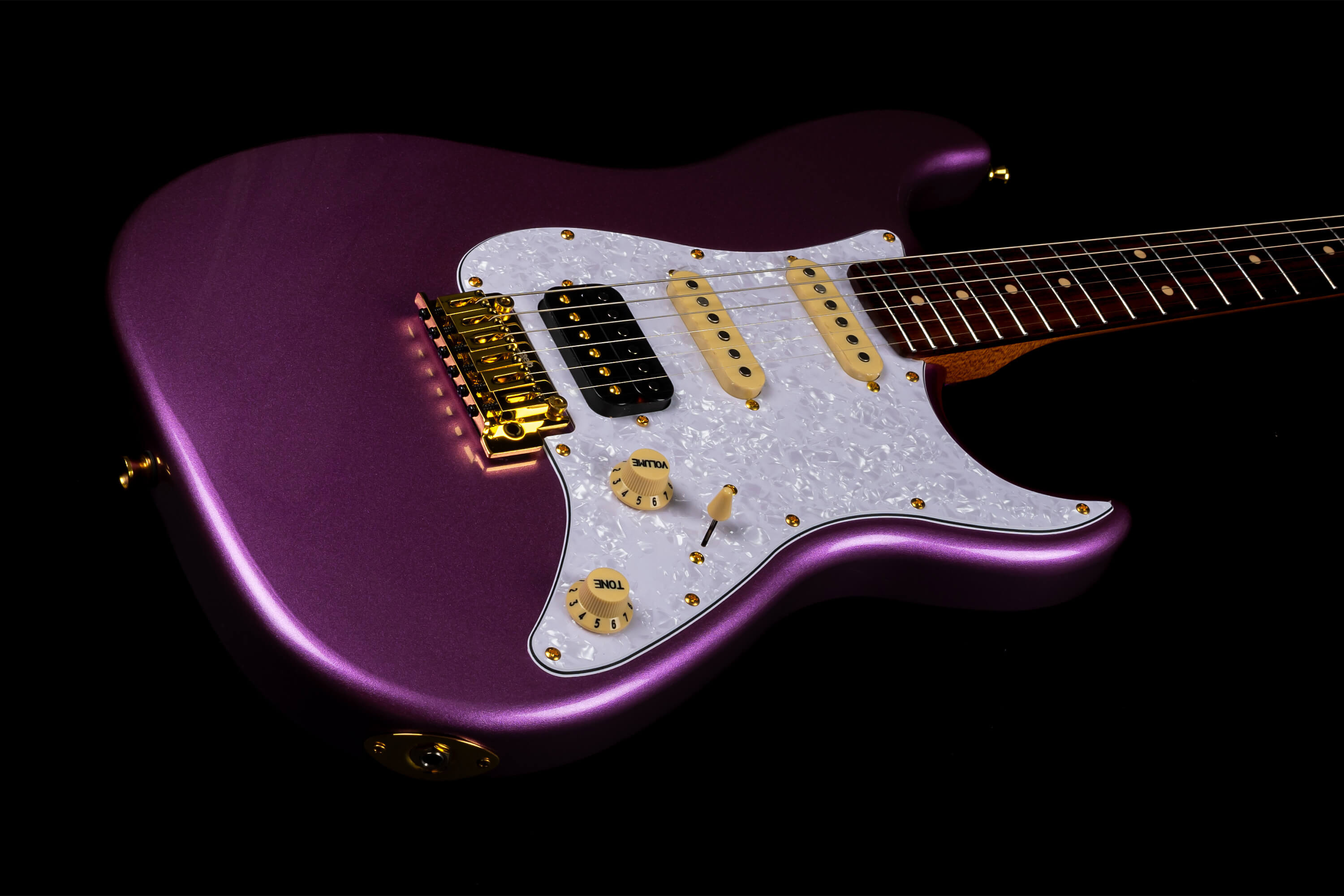 JS-480-VI-G HSS Roasted MAple Rosewood Board Violet