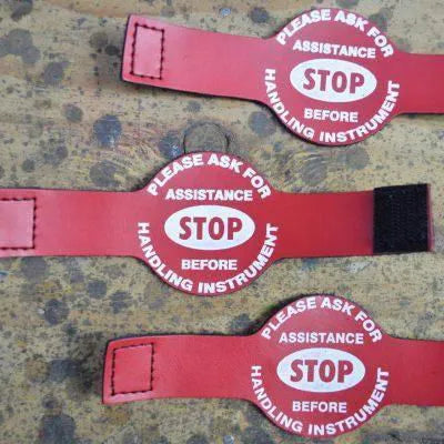 Leather Guitar Warning Neck Wraps-Straps-Colonial Leather-Muso's Stuff 