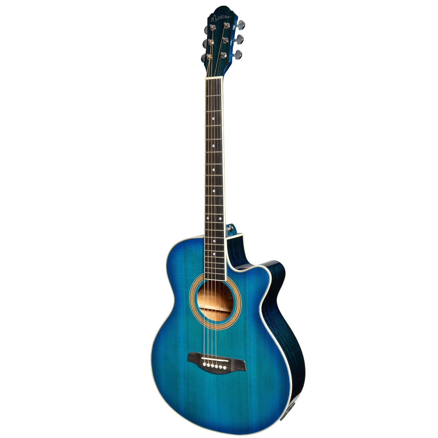 Martinez  Gloss Body Acoustic Blue Guitar