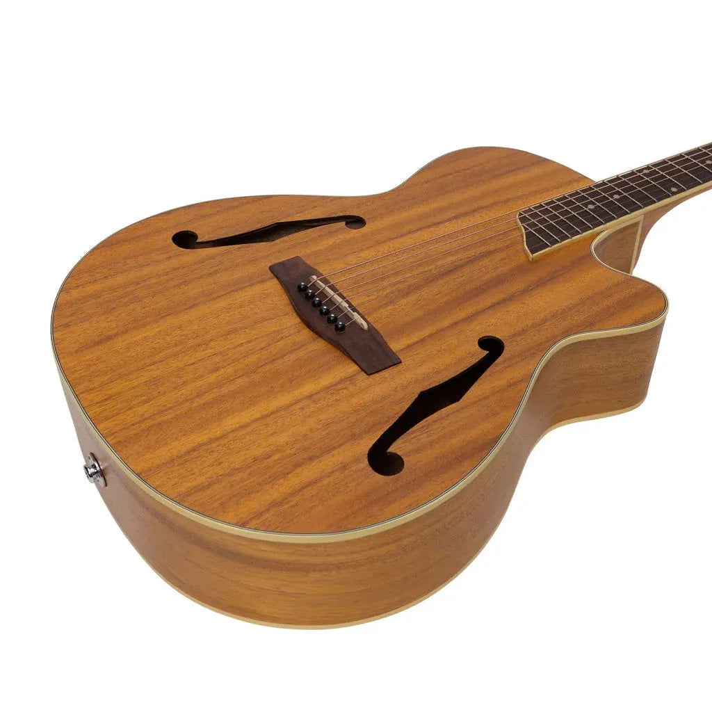 Martinez Jazz Hybrid Solid Body Cutaway Koa---Muso's Stuff 