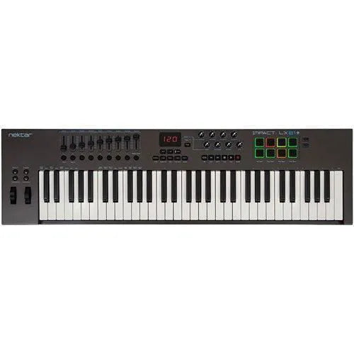 Nektar Impact LX61+ 61 Full Size Key USB MIDI DAW Controller Keyboard Velocity Sensitive Synth Action-Live & Recording - Midi Controllers-Nektar-Muso's Stuff 