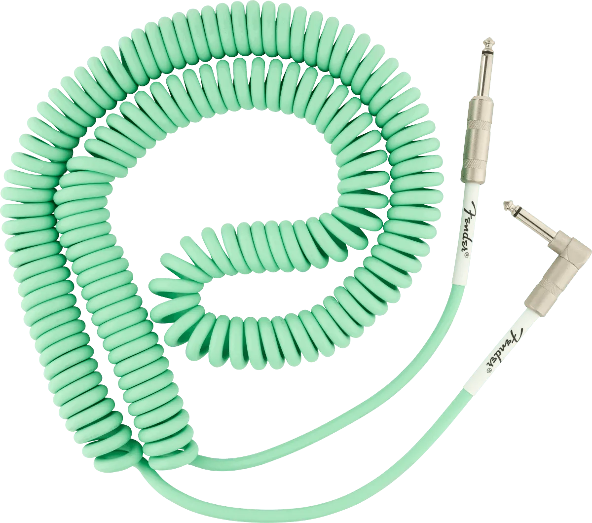 Original Series Coil Cable Straight-Angle 30 Surf Green-Accessories-Fender-Muso's Stuff 