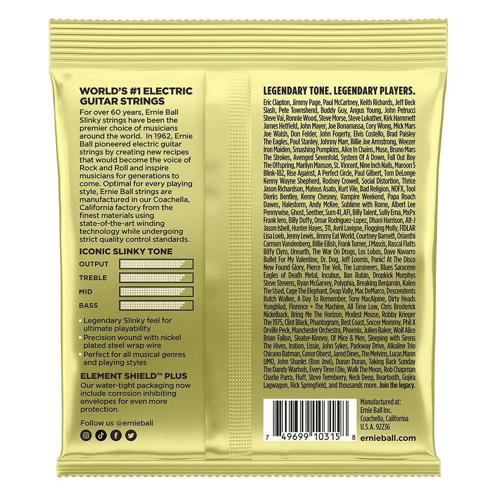 Mammoth Slinky Nickel Wound Strings - Electric Guitar, 12-62 Gauge