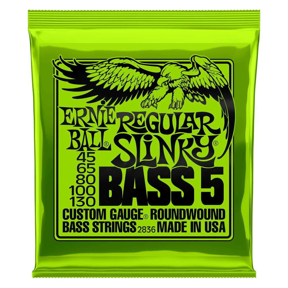 Regular Slinky 5-String Nickel Wound Electric Bass Strings, 45-130 Gauge