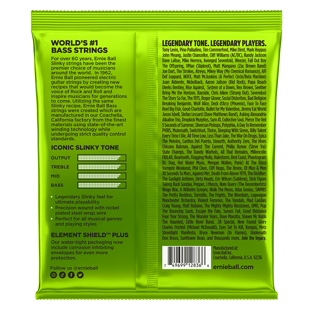 Regular Slinky 5-String Nickel Wound Electric Bass Strings, 45-130 Gauge