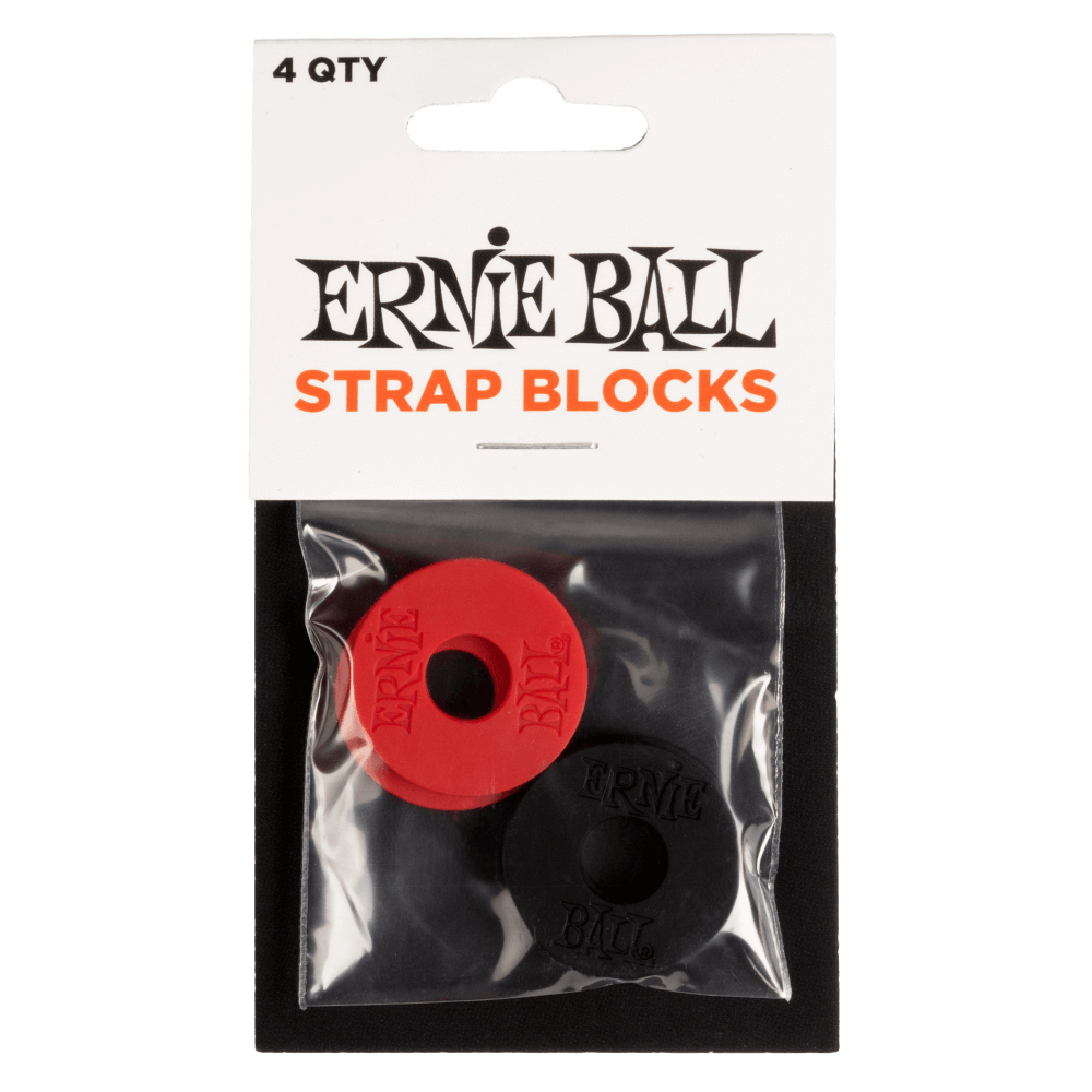 Ernie Ball  Strap Blocks 4-Pack - Black and Red