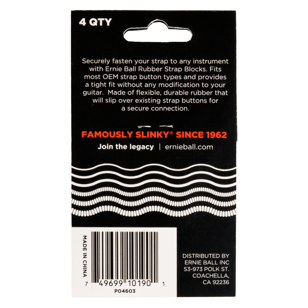 Ernie Ball  Strap Blocks 4-Pack - Black and Red