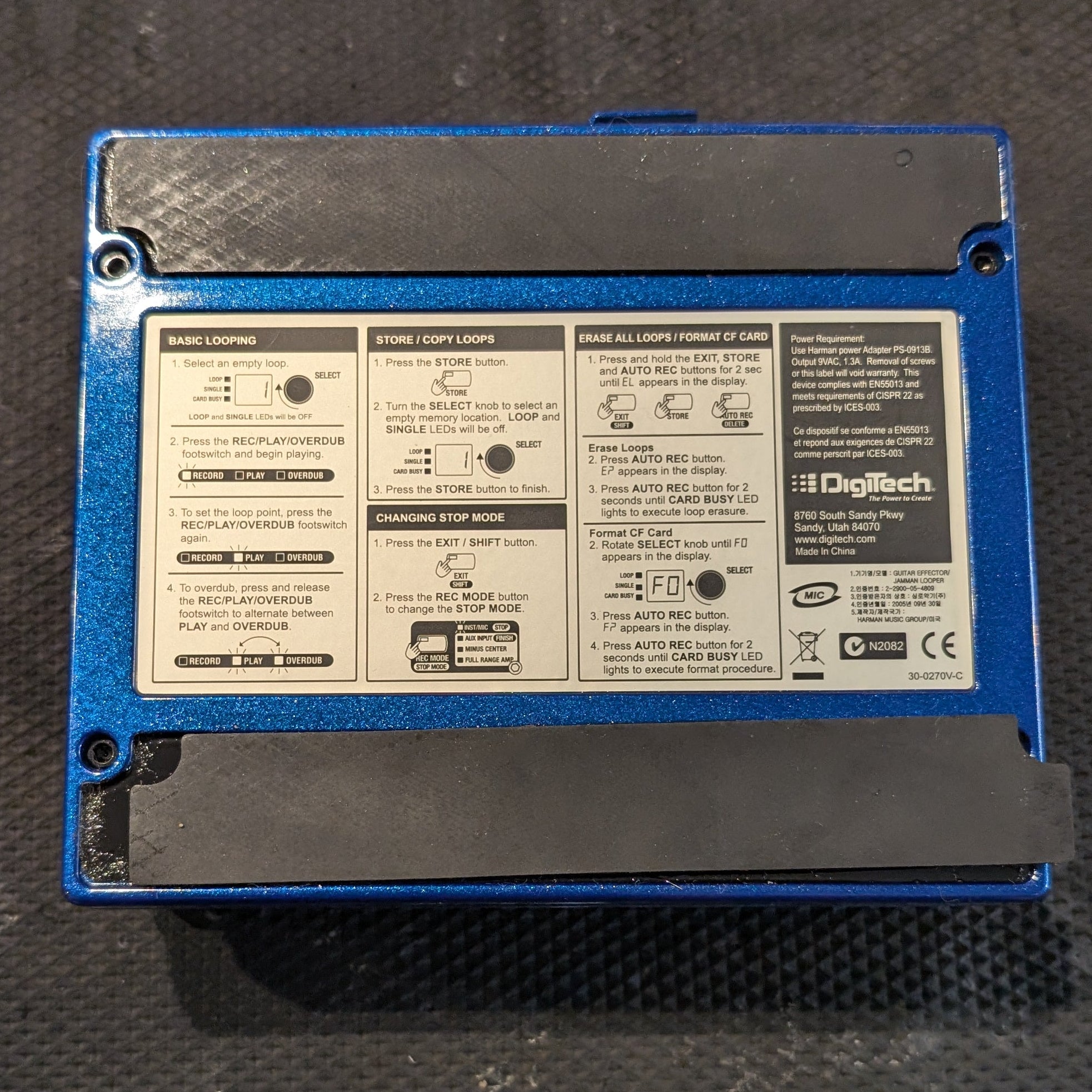 Secondhand Digitech Jamman Gen 1 Looper Phrase Sampler