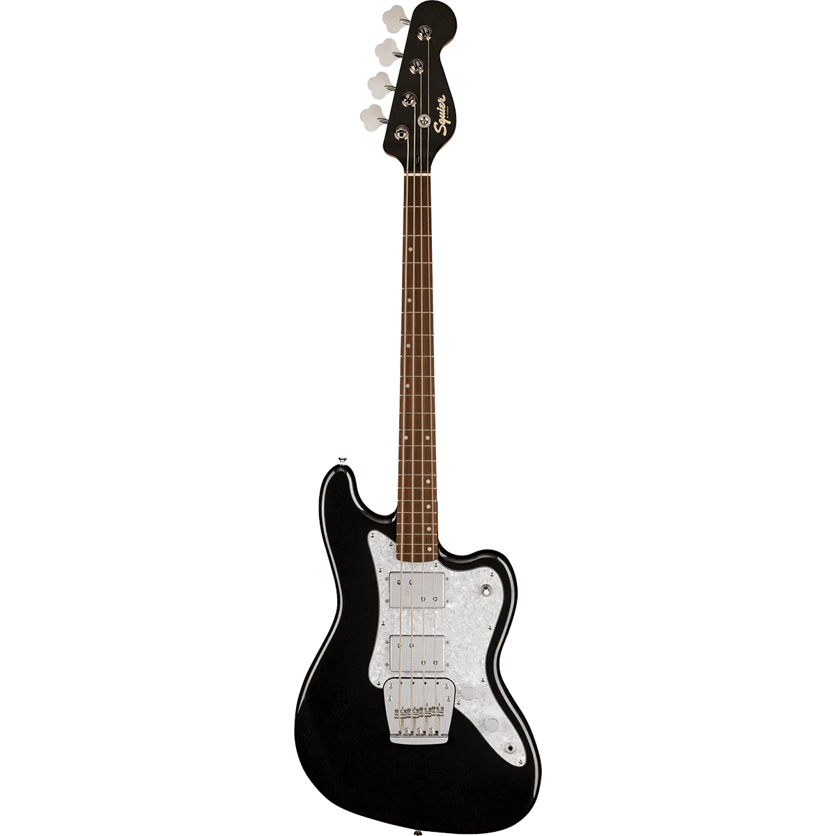 Paranormal Rascal Bass HH Laurel Fingerboard White Pearloid Pickguard Metallic Black-Guitars - Electric-Squier-Muso's Stuff 