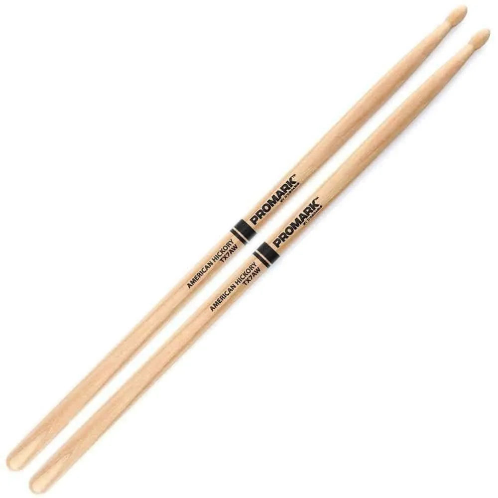 Promark - 7A Wood Tip Drumsticks American Hickory-Drums & Percussion - Sticks & Mallets-Promark-Muso's Stuff 