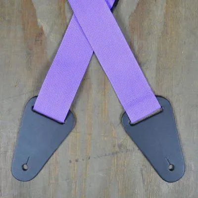 Purple Webbing with Heavy Duty Leather Ends Guitar Strap---Muso's Stuff 