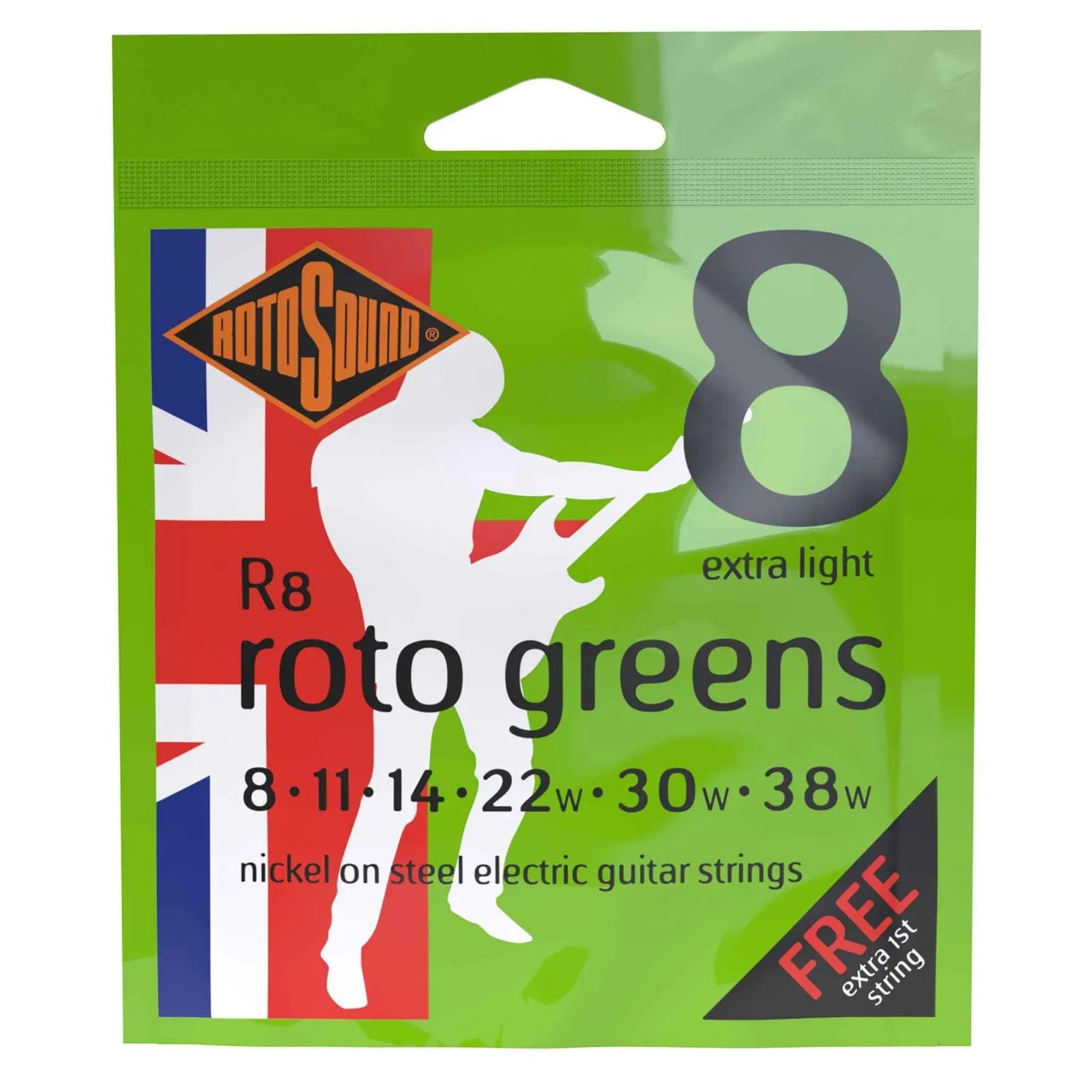 R8 Roto Greens Electric Guitar Set 8-38-Strings - Electric Guitar-Rotosound-Muso's Stuff 