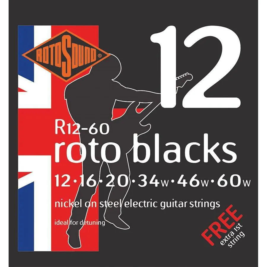 Roto Blacks Electric Set 12-60-Strings - Electric Guitar-Rotosound-Muso's Stuff 