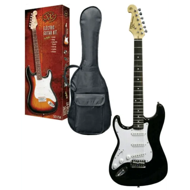 SC Style Guitar SSS Black Left Handed-Guitars - Electric-Essex-Muso's Stuff 