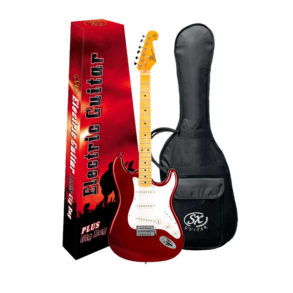 SC Style Guitar SSS Candy Apple Red-Guitars - Electric-Essex-Muso's Stuff 