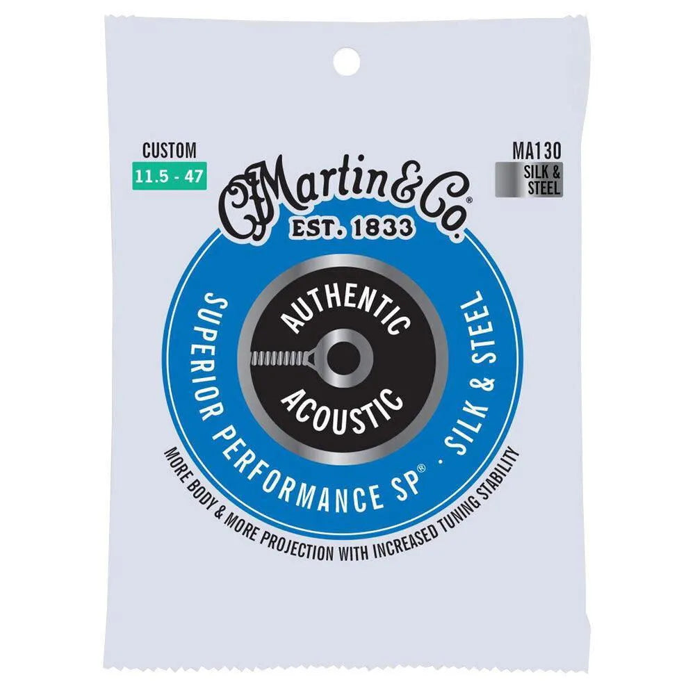 Martin M130 Silk/Steel Acoustic Guitar Strings 11.5-47-Strings - Acoustic Guitar-Martin-Muso's Stuff 