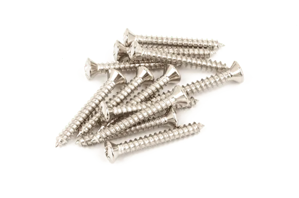 Vintage-Style Bass/Telecaster Bridge/Strap Button Mounting Screws (12) (Phillips head) (Nickel)-Guitars - Parts and Accessories-Fender-Muso's Stuff 