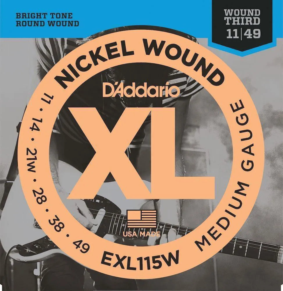 11/49 Electric Guitar Strings Set, N/W, Blues Jazz, Wound 3rd-Strings - Electric Guitar-Muso's Stuff 