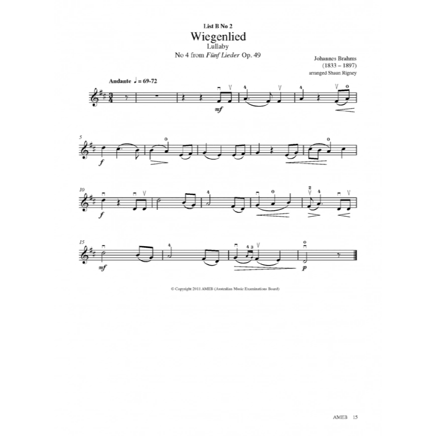 Ameb Violin Preliminary Grade Series 9 - Print Music by AMEB at Muso's Stuff