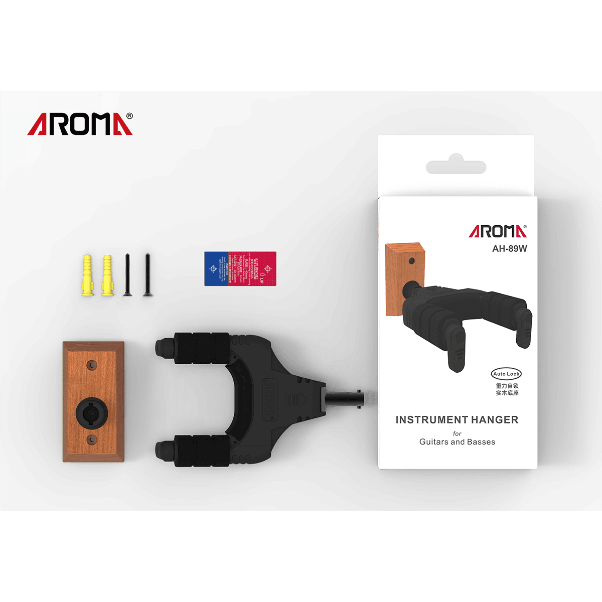 Aroma Wood Locking Guitar Hanger - Accessories by Aroma at Muso's Stuff