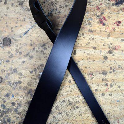 Black 2.5 inch Leather Guitar Strap - BAS - Straps by Colonial Leather at Muso's Stuff
